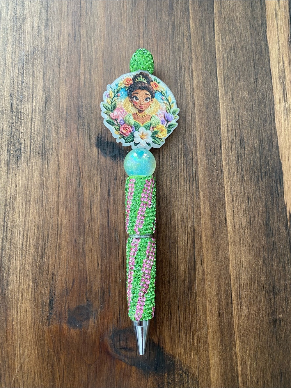 Tianna Green and Pink Floral Princess Decorative Pen
